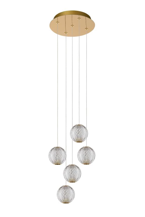 Lucide CINTRA - Suspension - Ø 32 cm - LED Dim. - 5x4,7W 2700K - Transparent - UIT